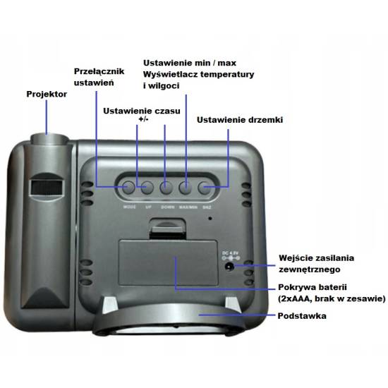 ZEGAR CYFROWY ELEKTRONICZNY PROJEKTOR RZUTNIK